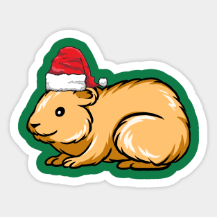 Santa Hat-Wearing Hamster Funny Christmas Holiday Sticker